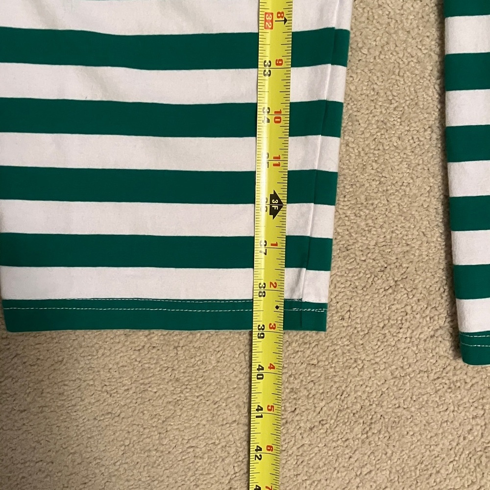 Green and White Striped Pajama Set small holiday Christmas - Picture 7 of 14